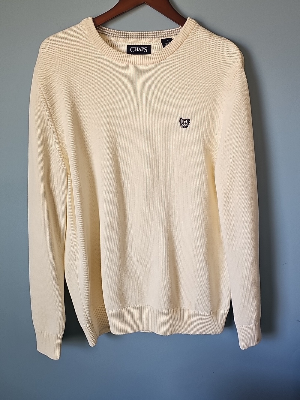 Men’s Large Chap’s Cream sweater 100% Cotton